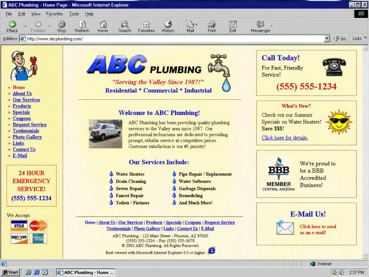 Outdated desktop version of the client website